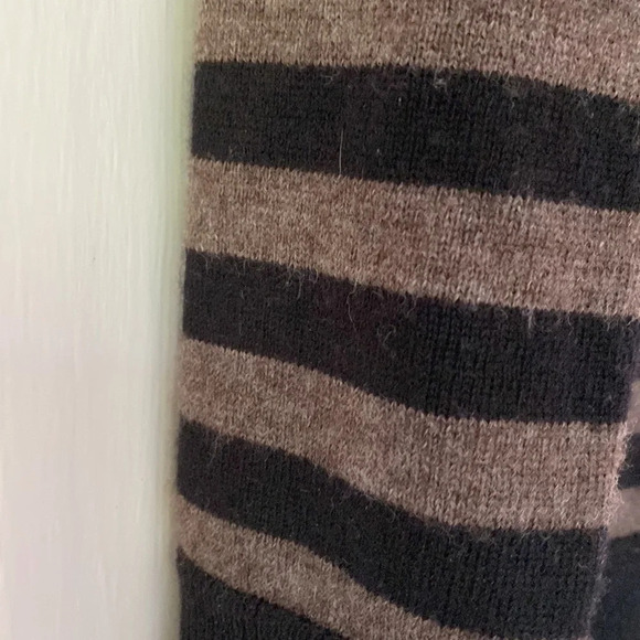 Fenn Wright Manson Merino Wool Striped Sweater Black Brown Neutral Work Basics - Picture 6 of 8